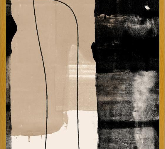 Cuadro Abstracto Beige Blanco y Negro II