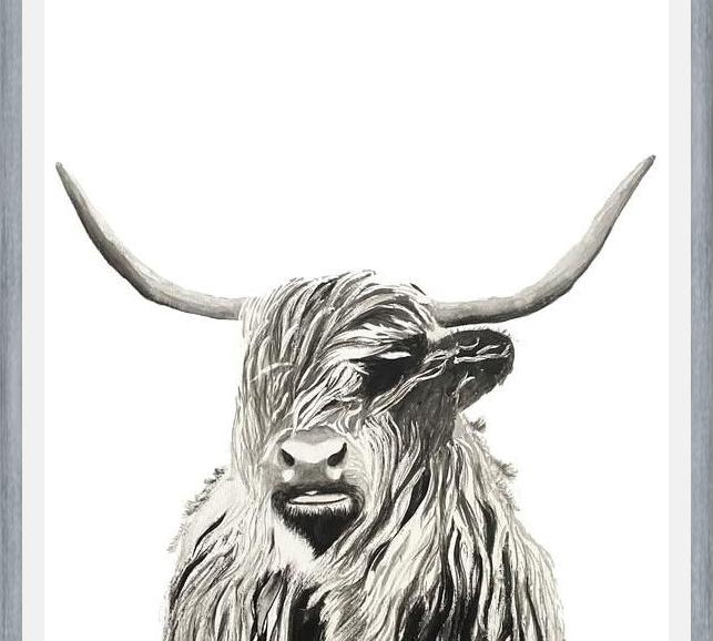 Cuadro Highland cow watercolor
