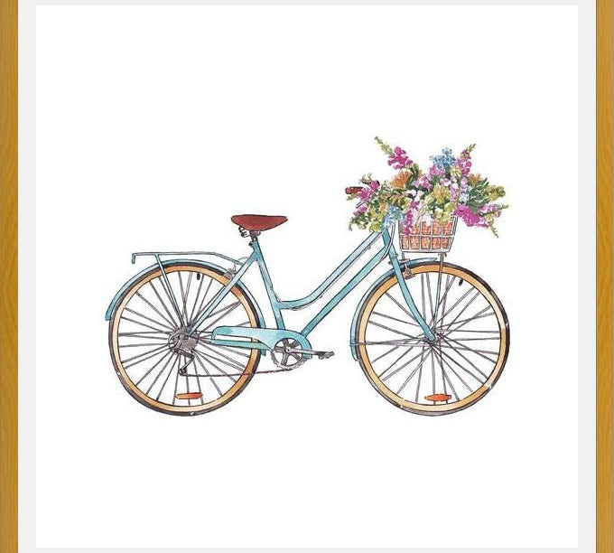 Cuadro Bicicleta con flores