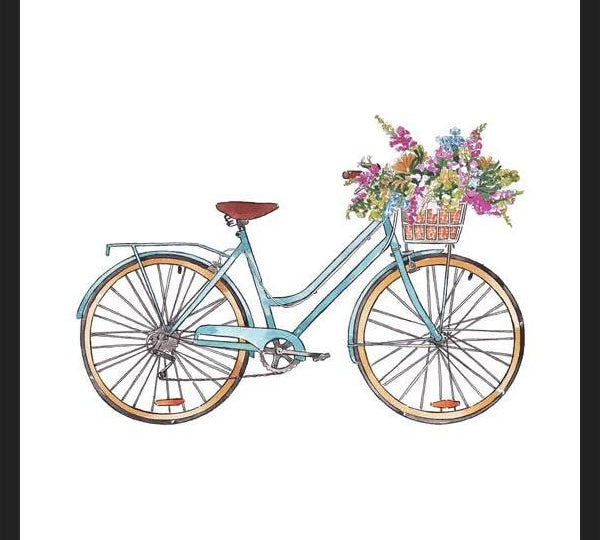 Cuadro Bicicleta con flores