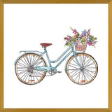 Cuadro Bicicleta con flores