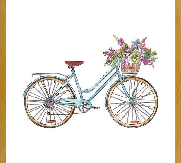 Cuadro Bicicleta con flores