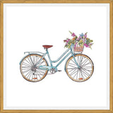 Cuadro Bicicleta con flores
