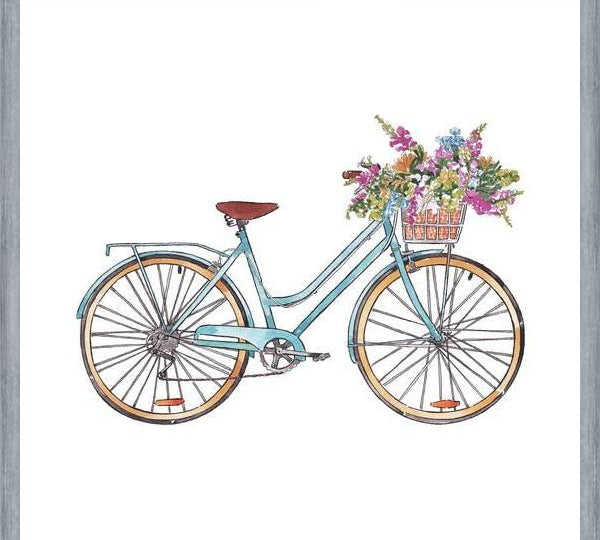 Cuadro Bicicleta con flores