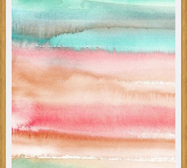 Cuadro Watercolor Gradient Red Green