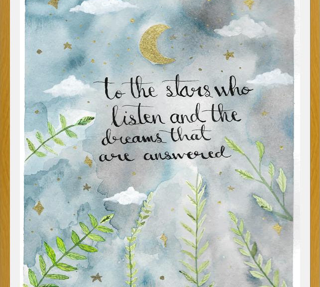 Cuadro Stars who listen moon illustration
