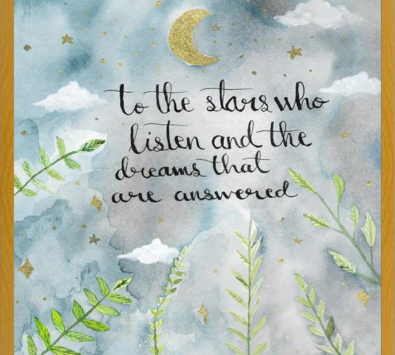 Cuadro Stars who listen moon illustration