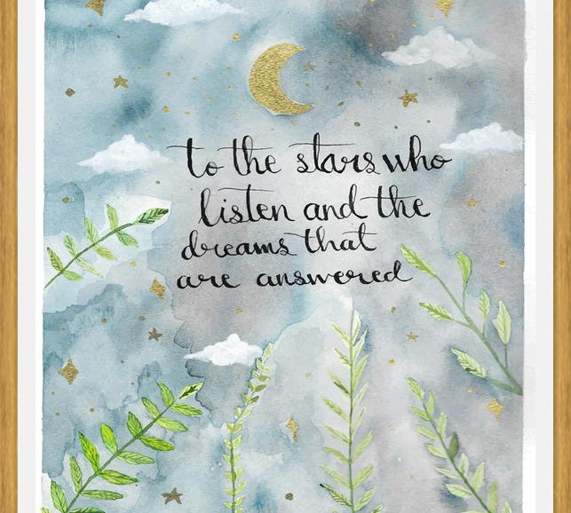 Cuadro Stars who listen moon illustration