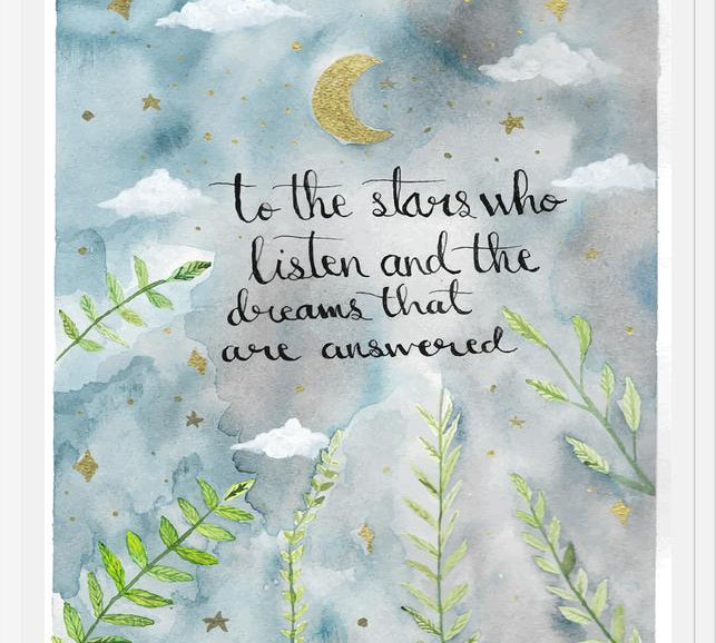 Cuadro Stars who listen moon illustration