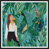 Cuadro Birds and girl in the forest