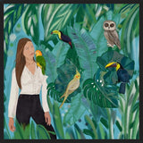 Cuadro Birds and girl in the forest