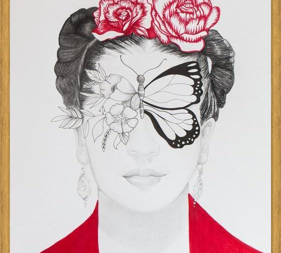 Cuadro Frida Mariposa Gozosa