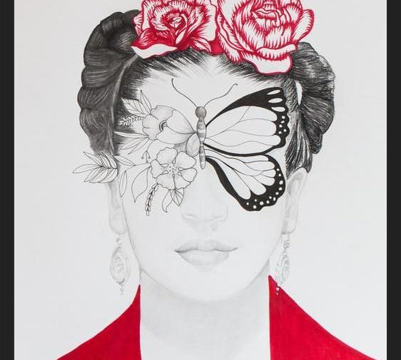 Cuadro Frida Mariposa Gozosa
