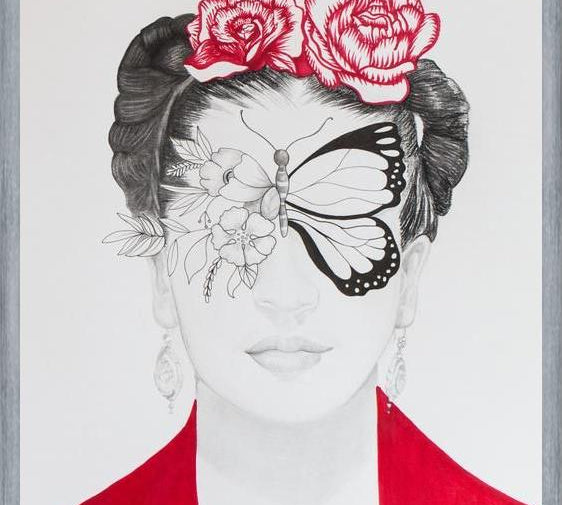 Cuadro Frida Mariposa Gozosa