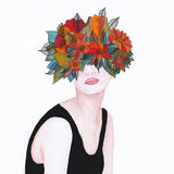 Canvas Woman in flowers, watercolor 3