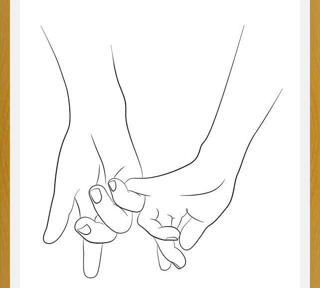 Cuadro Hands series - Pinky promise