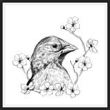 Cuadro Pajarito con flores