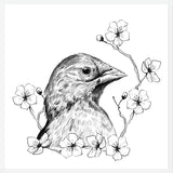 Cuadro Pajarito con flores