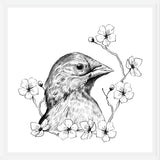 Cuadro Pajarito con flores