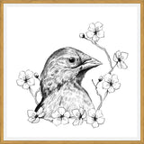 Cuadro Pajarito con flores