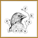 Cuadro Pajarito con flores