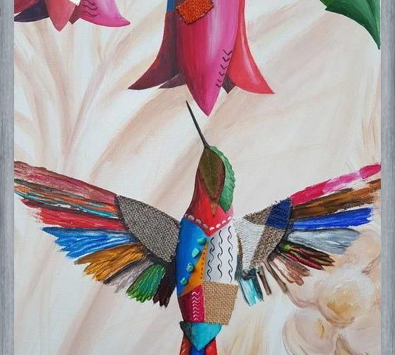 Cuadro El colibrí y el copihue
