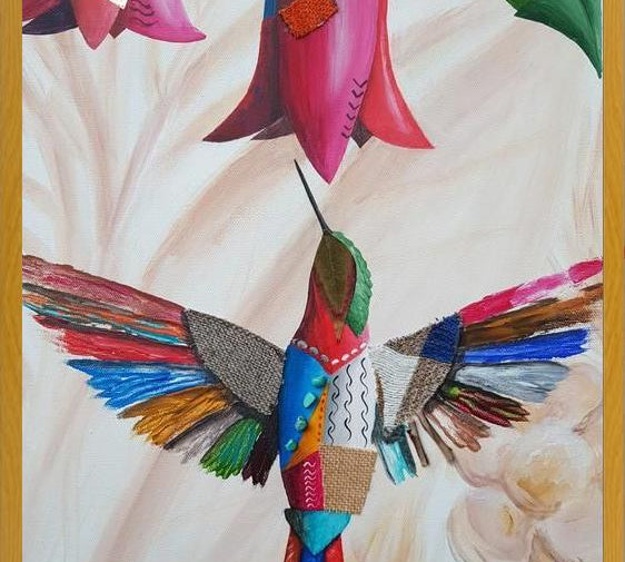 Cuadro El colibrí y el copihue