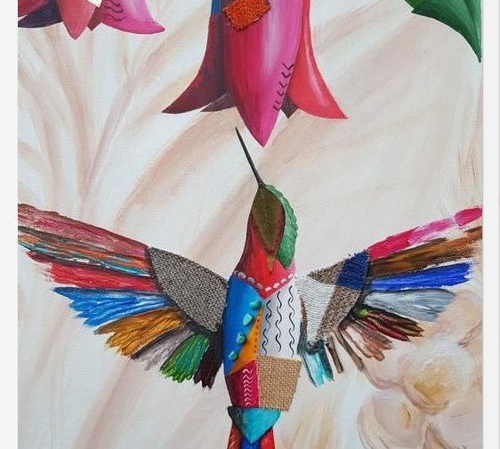 Cuadro El colibrí y el copihue