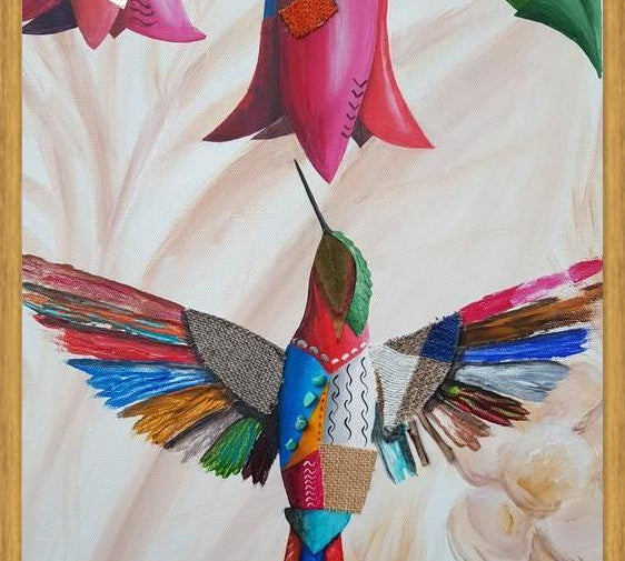 Cuadro El colibrí y el copihue