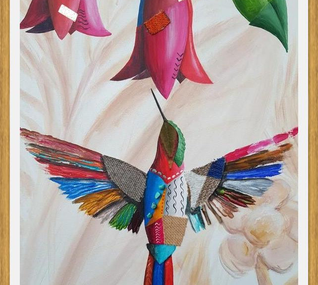 Cuadro El colibrí y el copihue