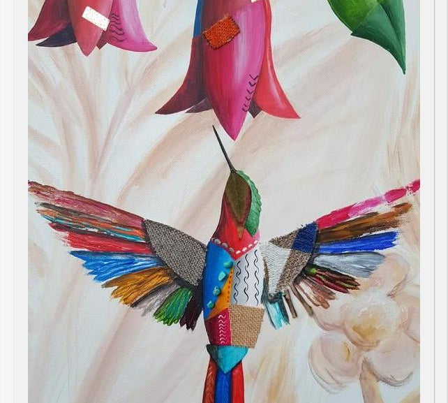 Cuadro El colibrí y el copihue