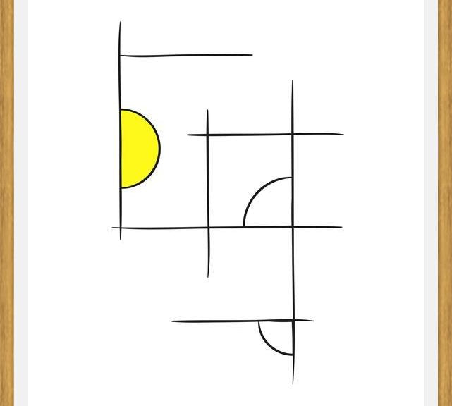 Cuadro Minimalíneas Amarillo
