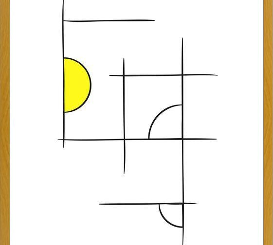 Cuadro Minimalíneas Amarillo