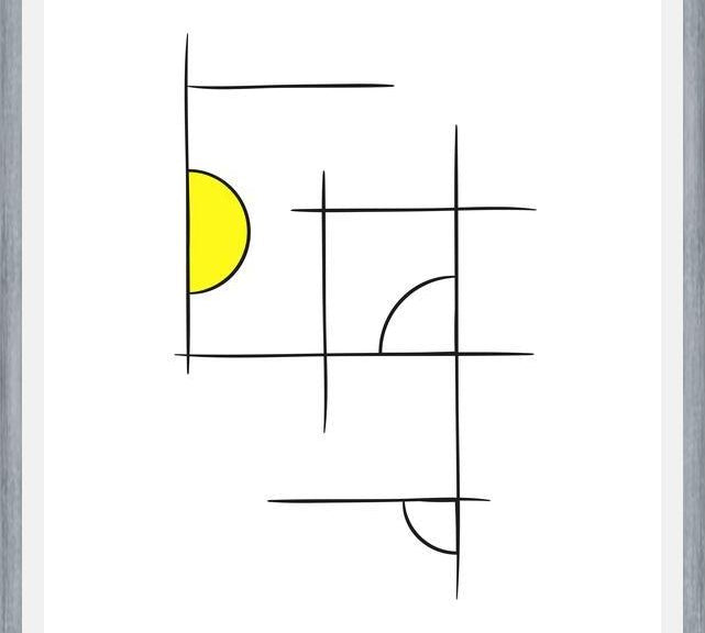 Cuadro Minimalíneas Amarillo