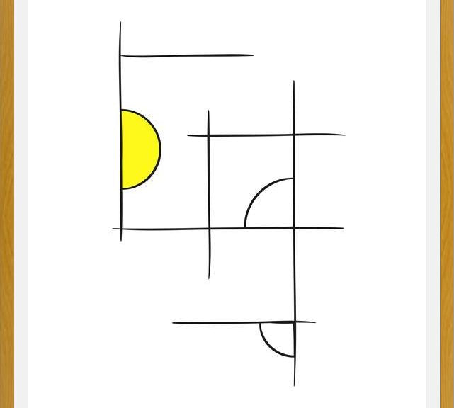 Cuadro Minimalíneas Amarillo