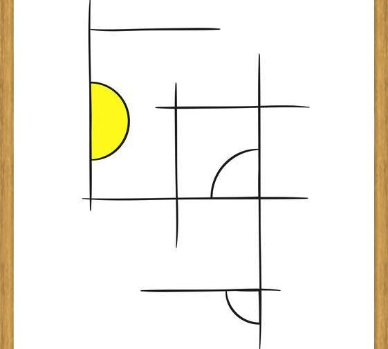 Cuadro Minimalíneas Amarillo