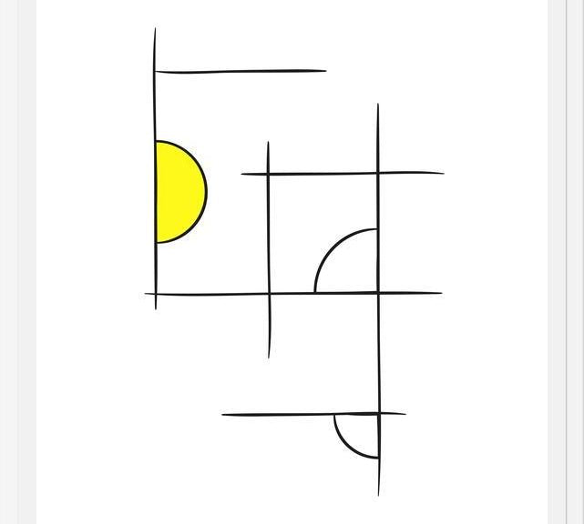 Cuadro Minimalíneas Amarillo