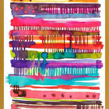 Cuadro Watercolor Irregular Boho Colorful Lines