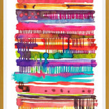 Cuadro Watercolor Irregular Boho Colorful Lines