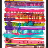 Cuadro Watercolor Irregular Boho Colorful Lines