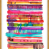 Cuadro Watercolor Irregular Boho Colorful Lines