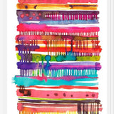 Cuadro Watercolor Irregular Boho Colorful Lines