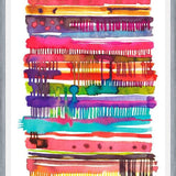 Cuadro Watercolor Irregular Boho Colorful Lines