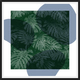 Cuadro Tropical Leaves Blue