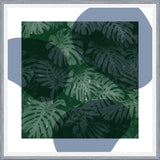 Cuadro Tropical Leaves Blue