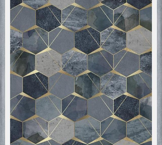 Cuadro Diamantes Azules -  Geométrico
