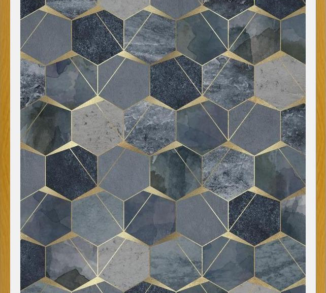Cuadro Diamantes Azules -  Geométrico