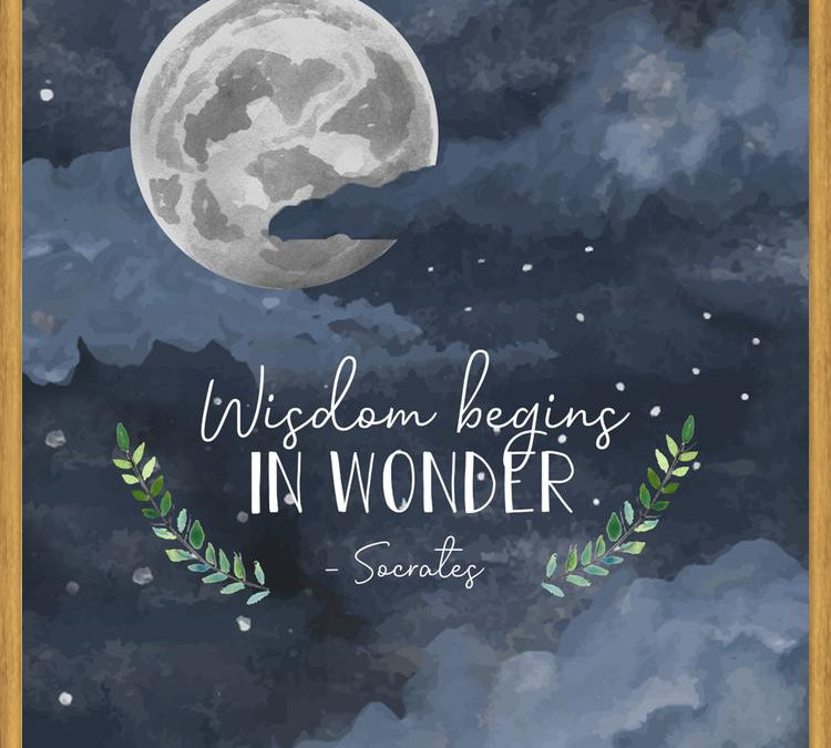 Cuadro Luna y nubes frase inspiracional