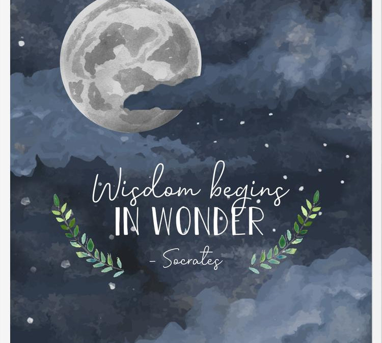 Cuadro Luna y nubes frase inspiracional