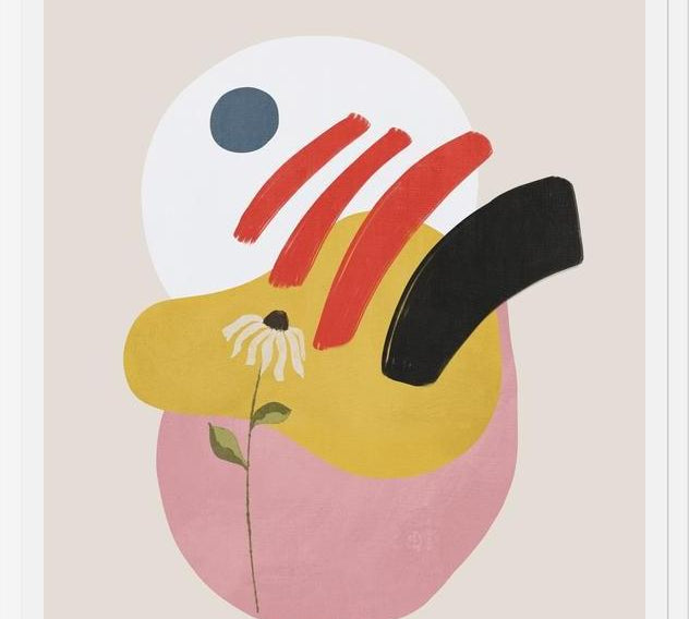 Cuadro Abstract Shapes & Flower 1